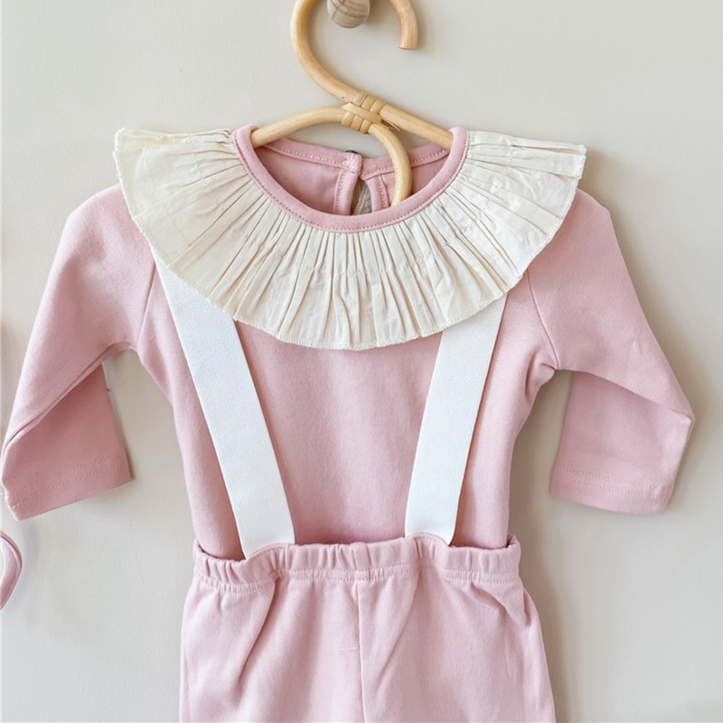 3pcs/set Newborn Baby Girl Clothes Infant Outfits Autumn Spring Baby Girl Romper + Overall Pants Girl Clothing Sets