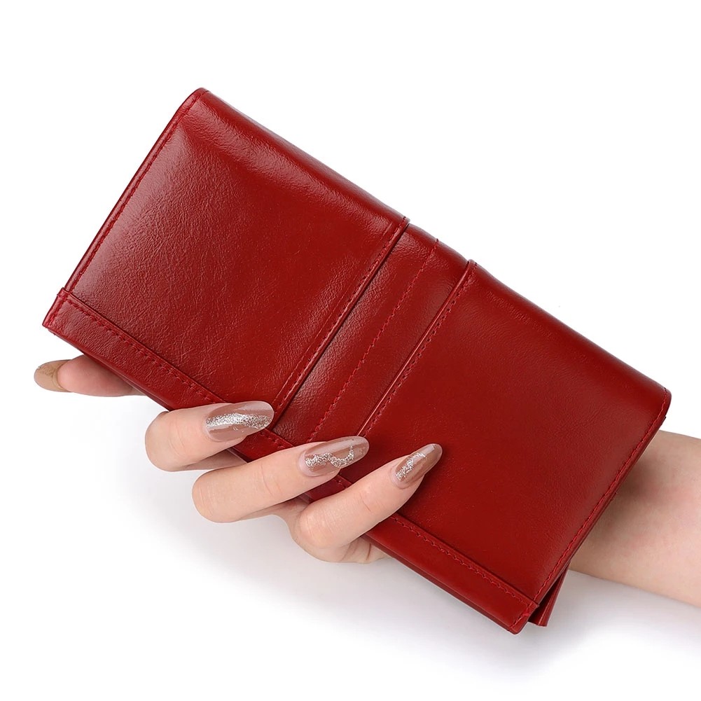 New Fashion Women's Leather Wallet Genuine Leather Women Wallet With Clip Card Holder Business Card Holder