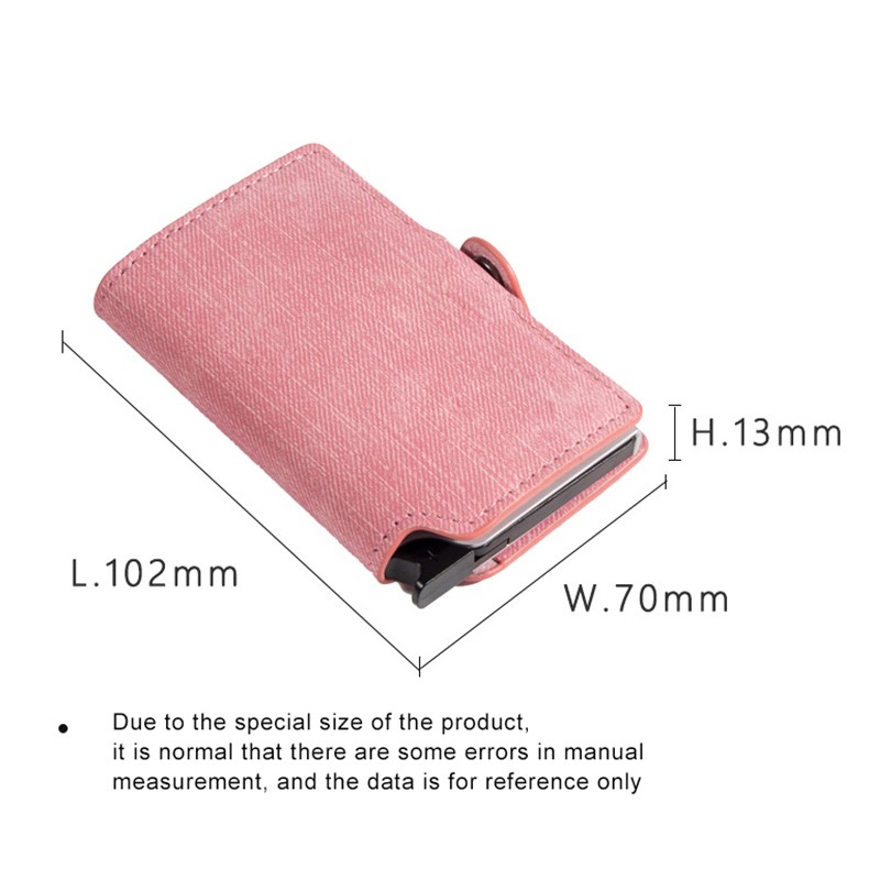 RFID Blocking Card Holder Women Mini Wallets Minimalist Mini Metal Wallet Pink Money Purses Ladies Mini Wallet Blackpink 2021