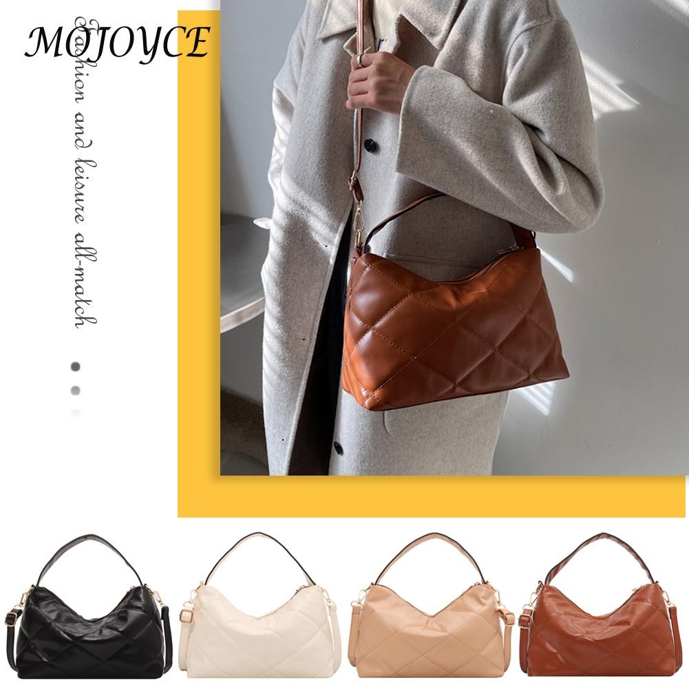 Women PU Leather Soft Shoulder Bag Embroidery Underarm Bag Female Luxury Clutch Bag Handbags for Shopping Traveling