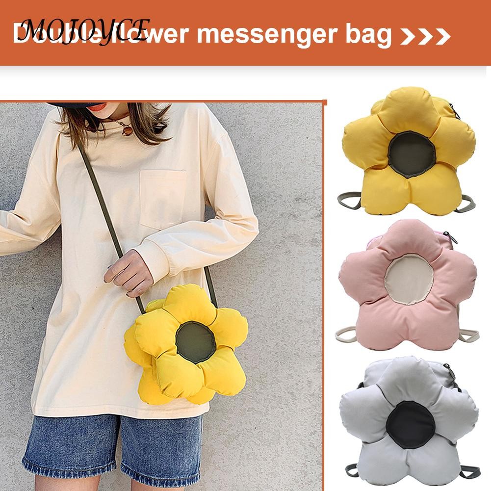 Canvas Women Handbags Bag Flower Shape Lady All-match Zipper Mini Shopping Bag For Women Girls Holiday Gifts