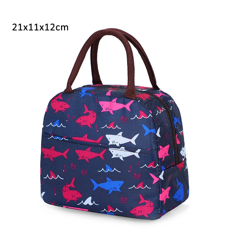 High Capacity Portable Lunch Bags For Men Women Picnic Travel Oxford Waterproof Kids Bento Cooler Bags Print Insulation Package