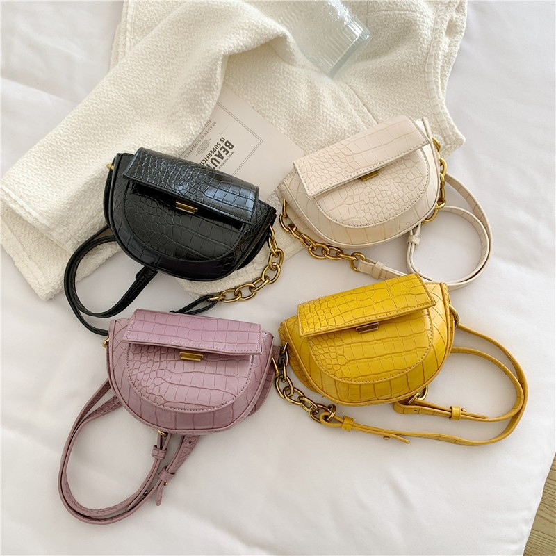 حقائب أنيقة للنساء الكلاسيكية السيدات حقيبة كتف سلاسل رسول حزمة مصمم بولي Leather جلد التمساح Crossbody خمر حزمة