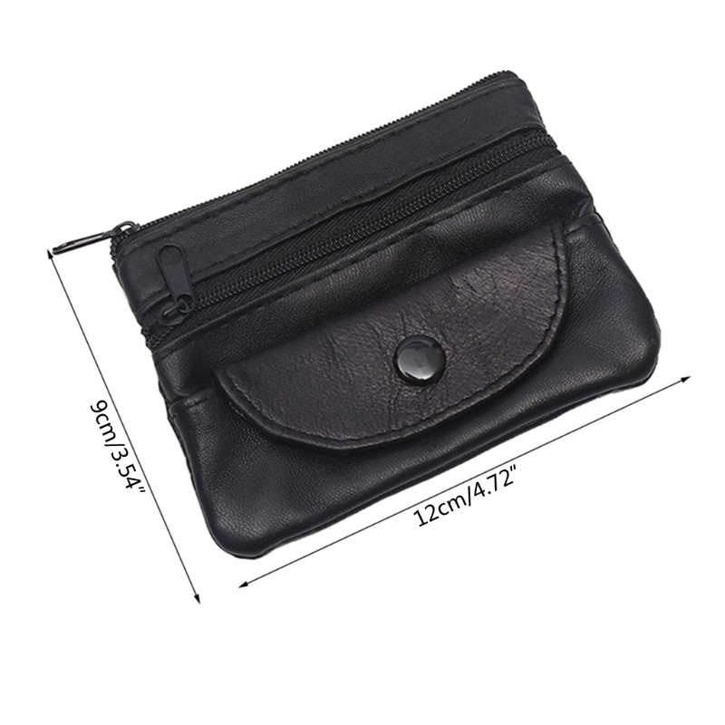 Women's Fashion Coin Purse Double Zipper Pocket Credit Card Holder Change Wallet Unisex Casual Solid Color Simple Handbag Purse