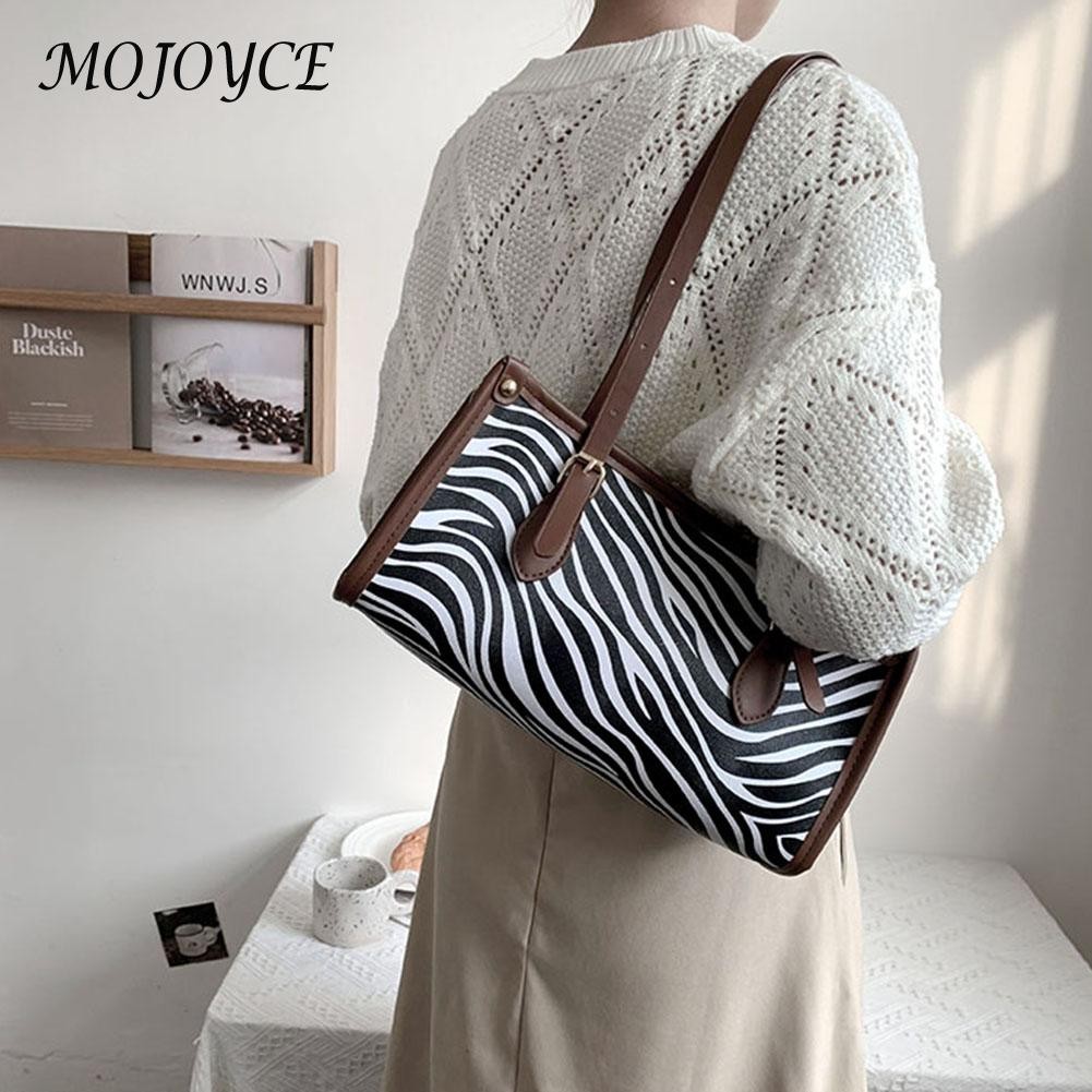 Women Shoulder Bags Zebra Animal Pattern Print Shopping Bag Handbag Women Casual Square All-match Shoulder Bags Tote