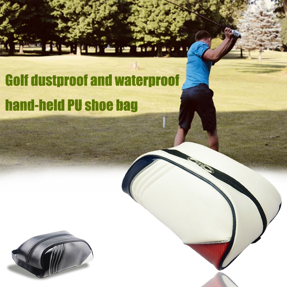 Travel Golf Shoes Bag Organizer Waterproof Portable Multifunctional Zipper Carrying Sports Camping Gym PU Dustproof Leather Dustproof Outdoor