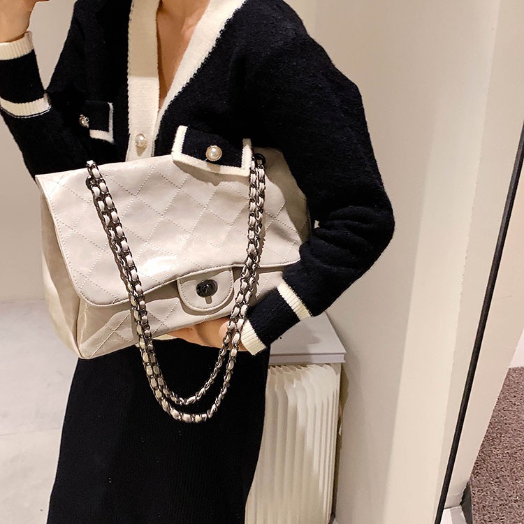 New Fashion 2022 Women Handbag Retro PU Leather Chain Shoulder Bags Large Capacity Casual Bags Designer Style For Girls