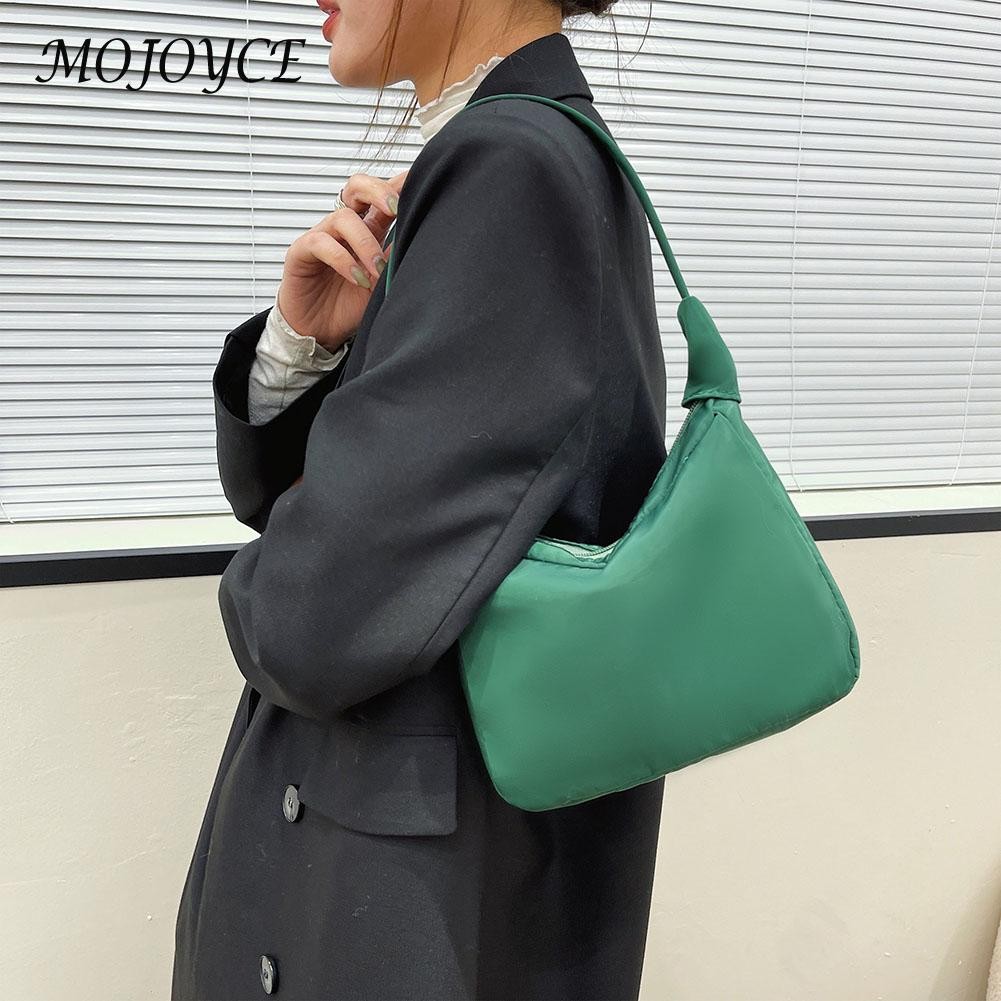 Women Shoulder Bag Zipper Crossbody Bag Solid Color Small Designer Crescent Shape Clutch Bag Multifunctional Ladies Handbag