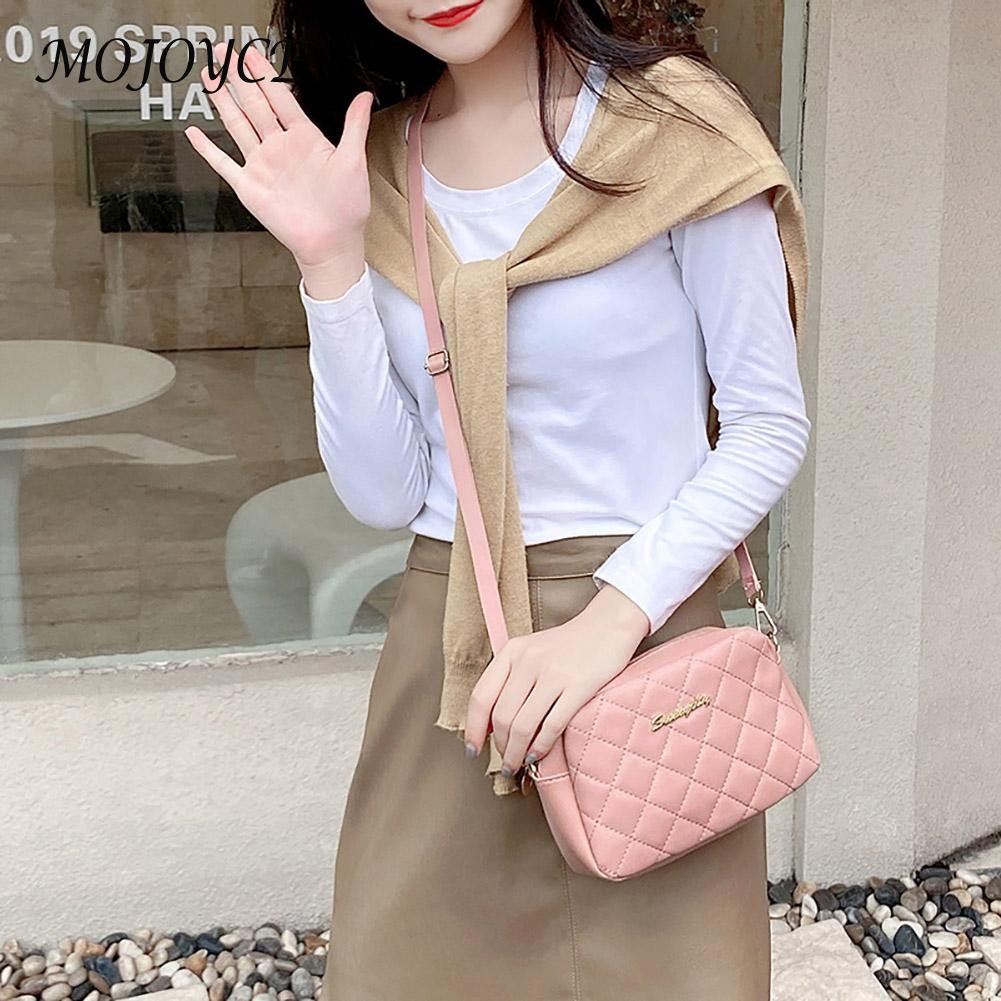 Women Shoulder Bags Female Fashion Solid Color Small Zipper Mobile Phone Crossbody Bag Casual Bag Diamond Lattice Messenger Bag