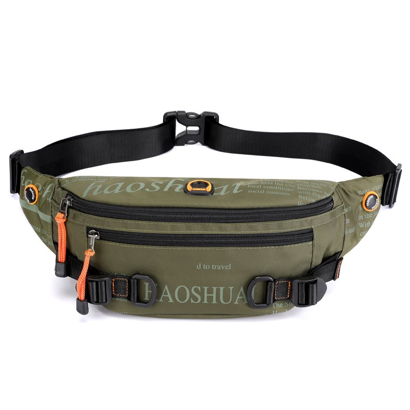 New outdoor men letter waist bag street trend chest bag messenger bag sports running close fitting fanny pack