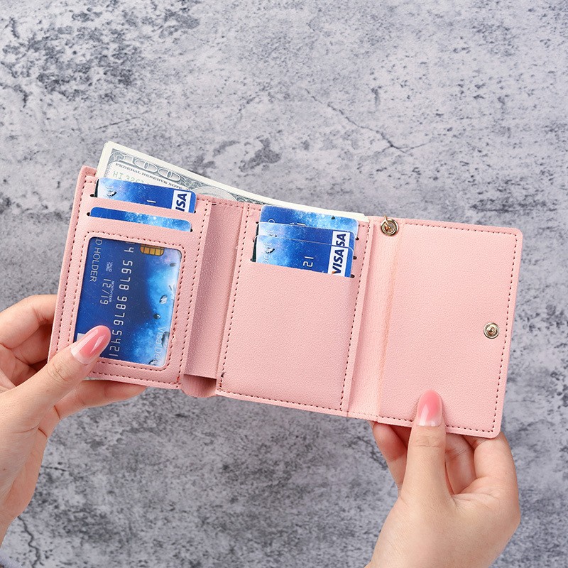 Women Wallet Cute Cat Print Small Wallet Leather Small Wallet Girls Money Bag Card Holder Ladies Female Hasp ID Card Holder Card Holder