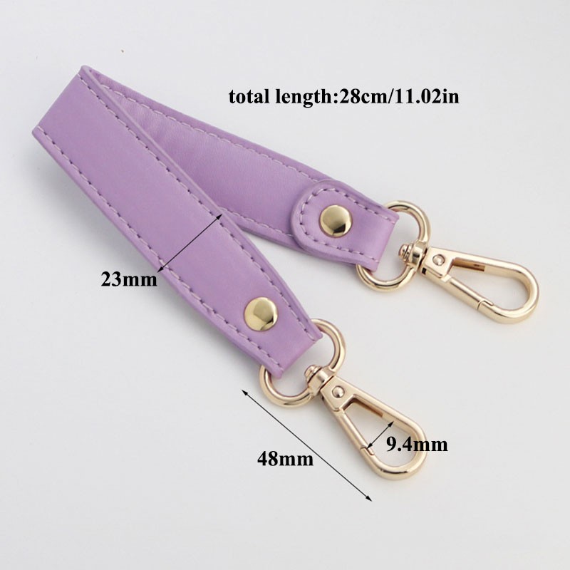 PU Leather Bag Handle Solid Color Bag Belt Replacement Handbag Strap Short Belt Bag Accessories