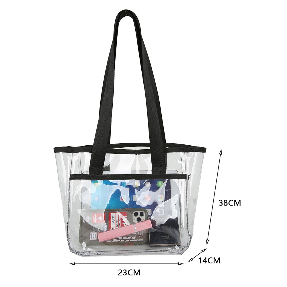 Fashion Summer PVC Transparent Handbag Tote Large Capacity Clear Women Beach Shoulder Bag Travel Clutch Brand Designer Handbags