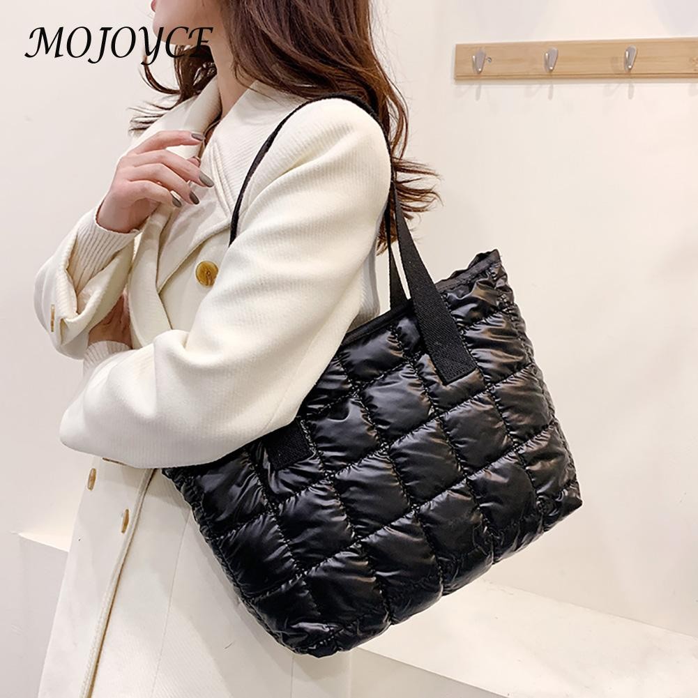 Fashion women's bag cotton-padded retro backpack lattice lady bag large capacity shopping underarm bag