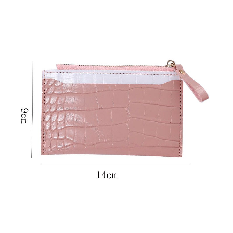 Women's Crocodile Pattern Wallet Small Coin Purse Multiple Card Slot Card Holder Organizer Ladies Casual Clutch Phone Bag