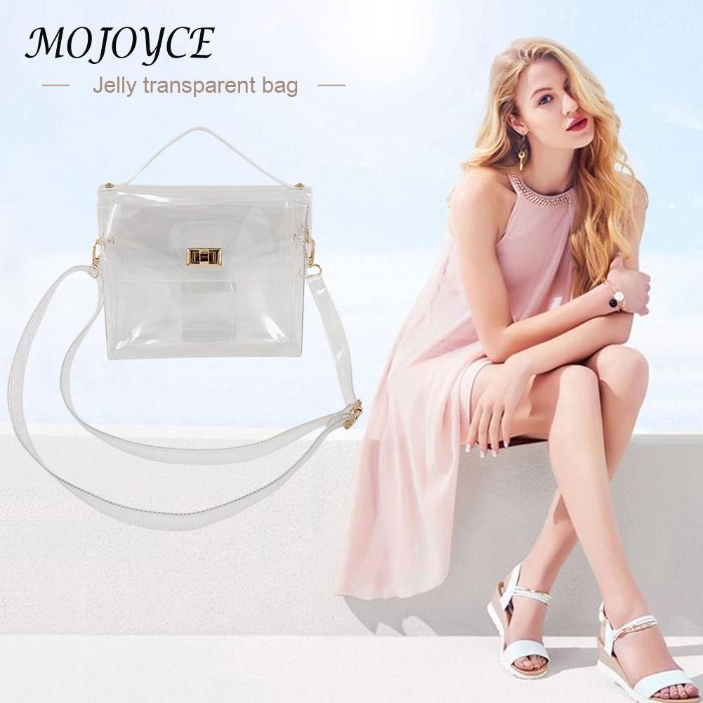 PVC Transparent Chain Shoulder Bag for Women Chic Bag Lady Clear Small Bag Streetwear Casual Ladies Shopping Bags