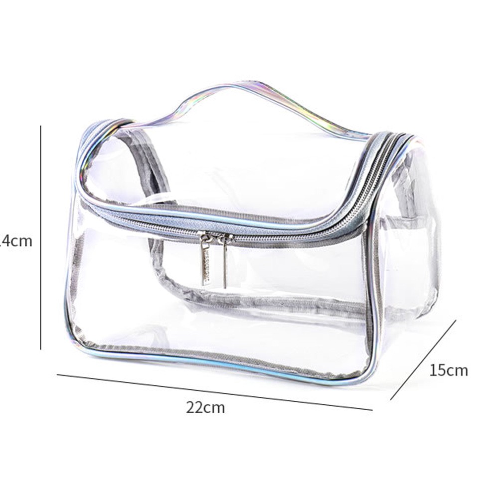 Travel PVC Cosmetic Bags INS Fashion Women Transparent Clear Zipper Makeup Bags Organizer Bath Wash Make Up Tote Handbags Case