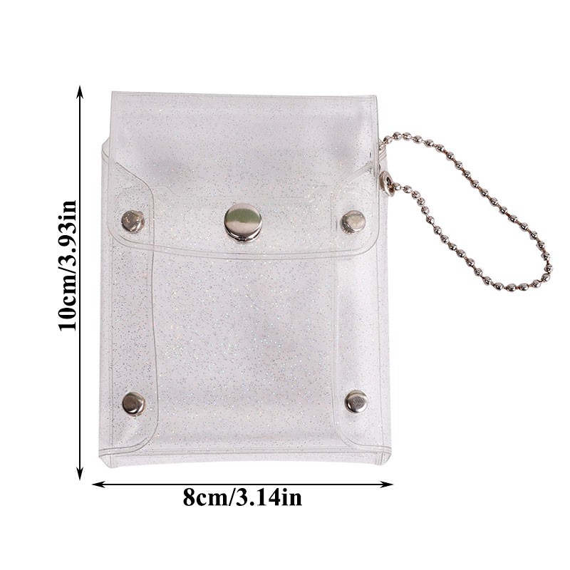 Sequin Transparent Hasp Coin Purse Lipstick Bag Kawaii Pink Clear Key Chain Wallet Fashion Card Holder Small Plastic Storage Bags