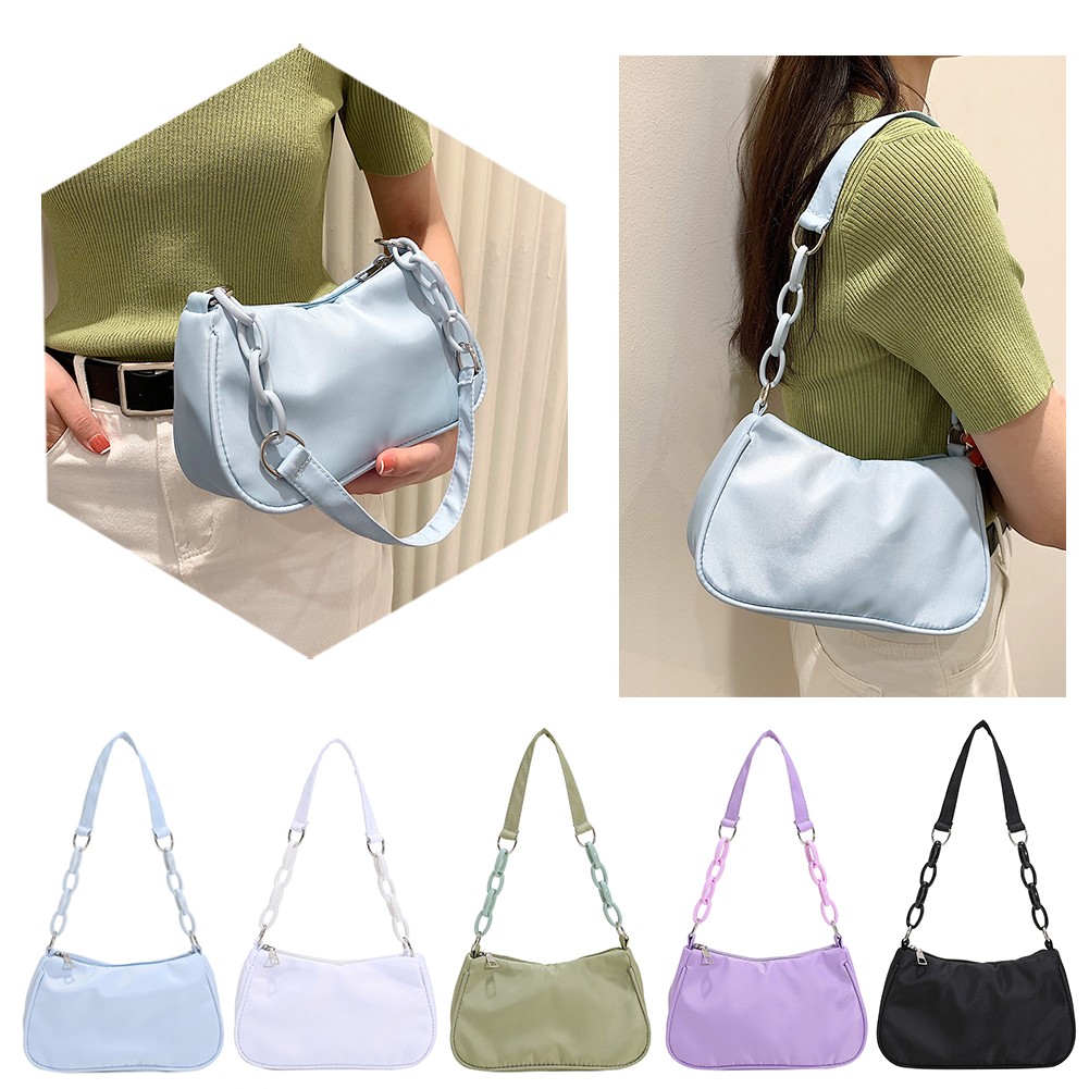 Women Fashion Zipper Crescent Shoulder Bags Casual Zipper Messenger Bag for Ladies Outdoor Shopping Business