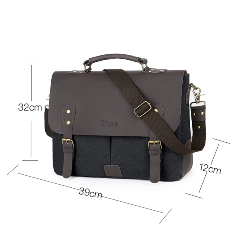 High Quality Business Laptop Canvas Briefcase Shoulder Bag for Men 14'' Computer Handbag Men Vintage Messenger Bag Dropshipping