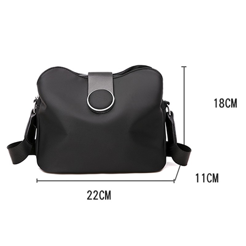 Fashion Women Crossbody Bag Black Soft Nylon Shoulder Bag Patchwork Messenger Bag Small Flap Bags Bolsas Feminina