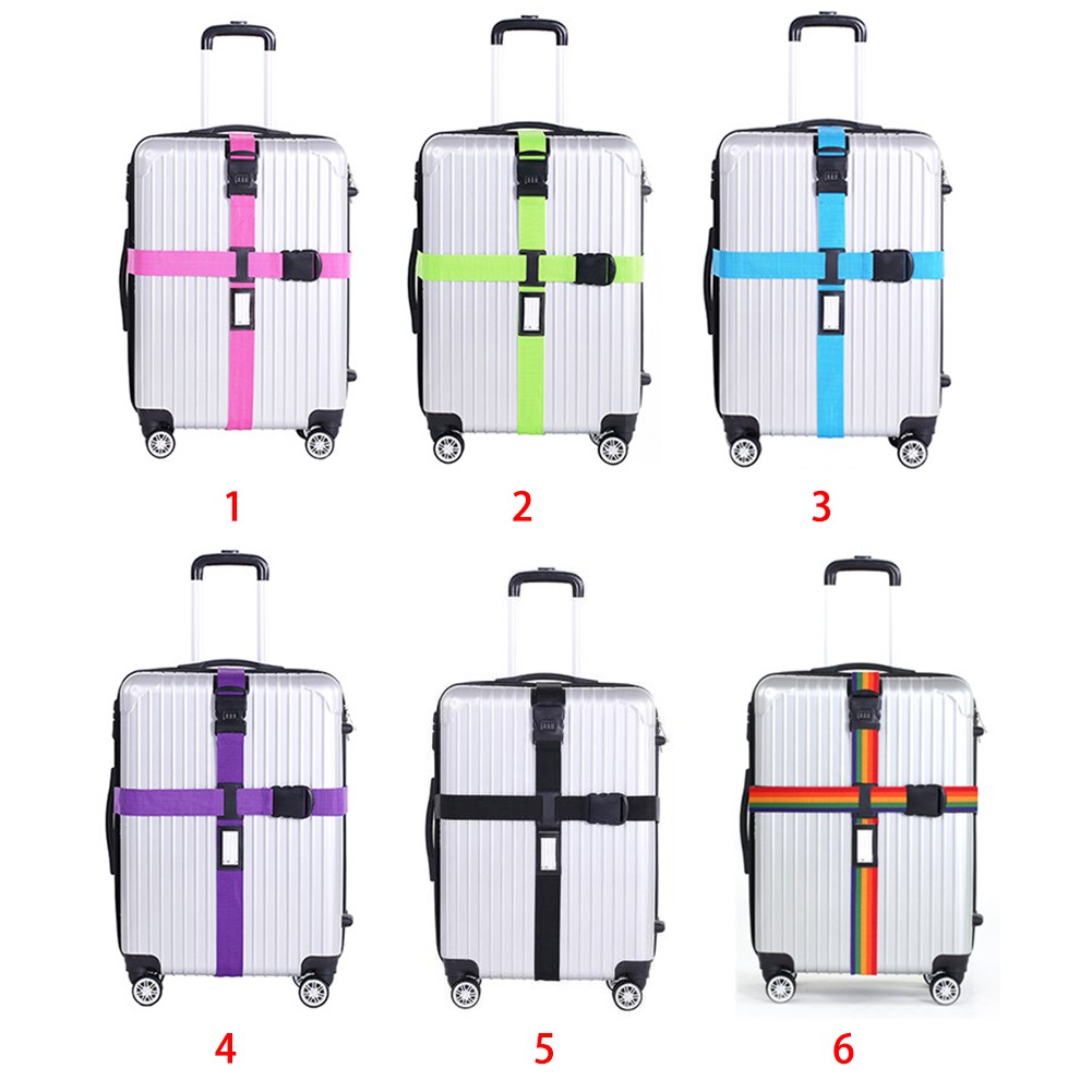 Luggage Strap Cross Belt Packing Adjustable Travel Suitcase Nylon 3 Digits Password Lock Buckle Strap Baggage Belts Top Quality