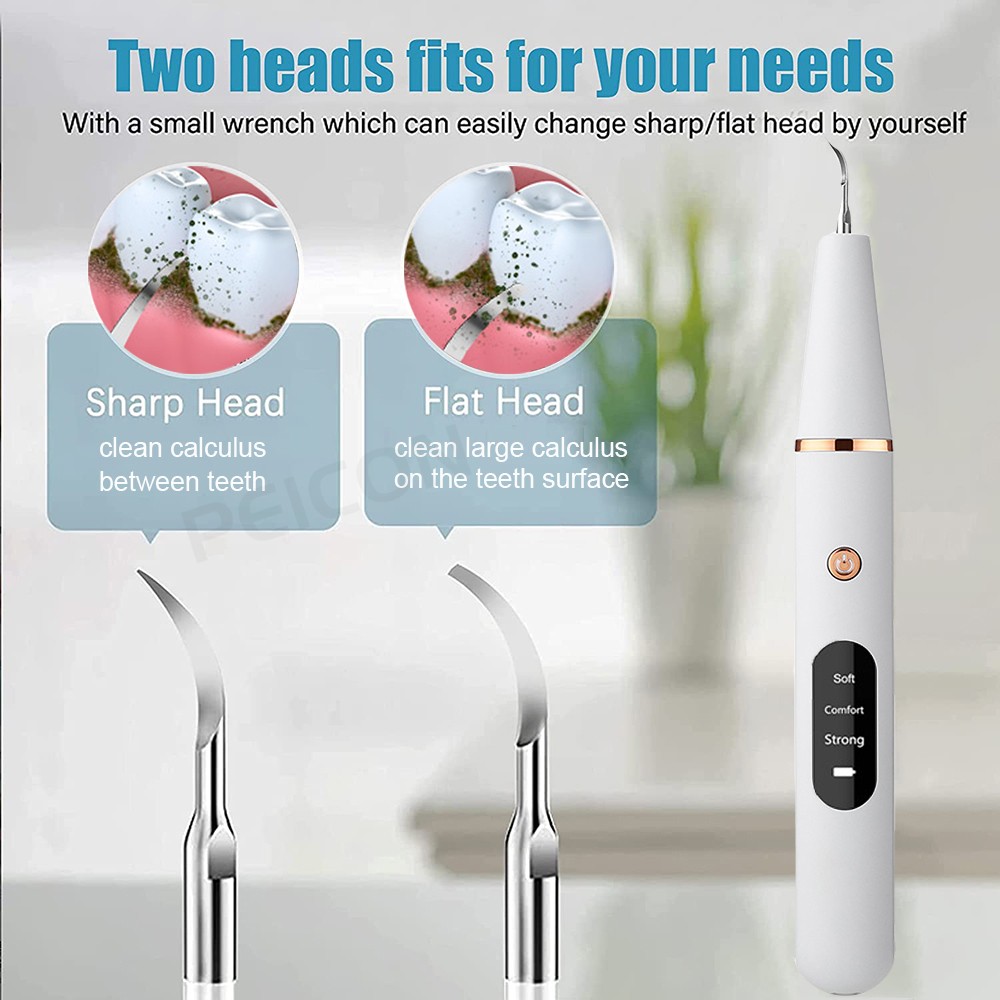 Ultra Sonic Dental Scaler for Teeth Tartar Stain Dental Calculus Remover Electric Sonic Dental Plaque Cleaner Dental Stone Removal