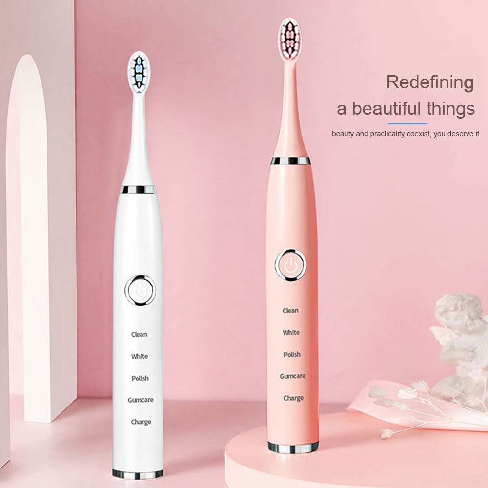 Newest Sonic Electric Toothbrush For Adult Kids Smart Timer Rechargeable Whitening Toothbrush IPX7 Waterproof 4 Brush Head