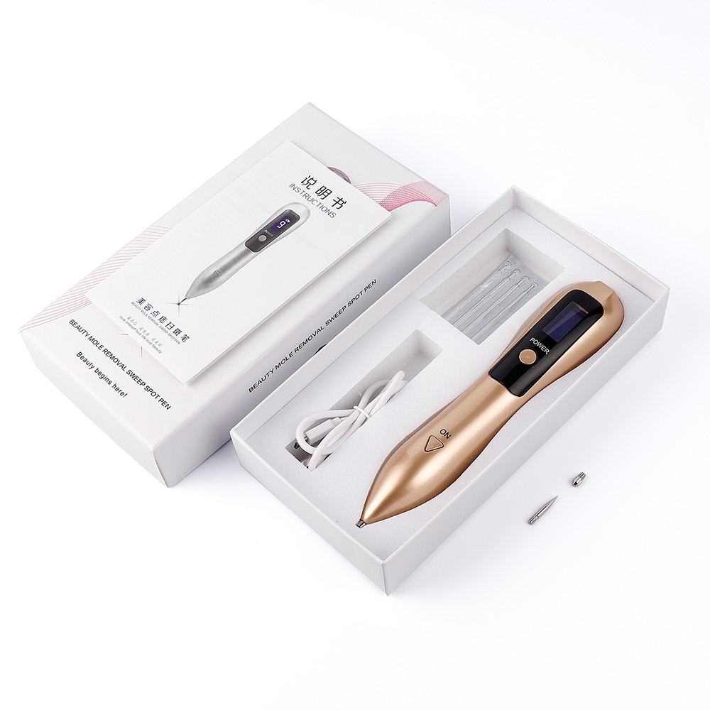 LCD Plasma Pen Laser Tattoo Mole Removal Device Rechargeable Face Care Skin Tag Removal Freckle Wart Dark Spot Remover