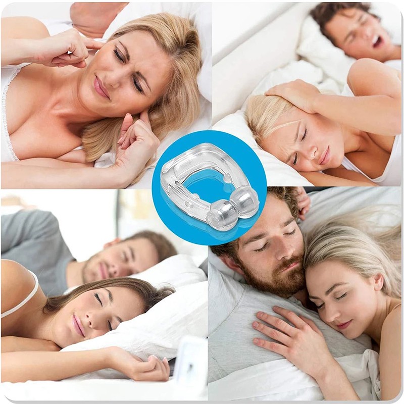 1/4pcs Magnetic Silicone Anti Snoring Stop Snoring Nose Clip Sleep Tray Sleep Help Sleep Apnea Protect Night Device