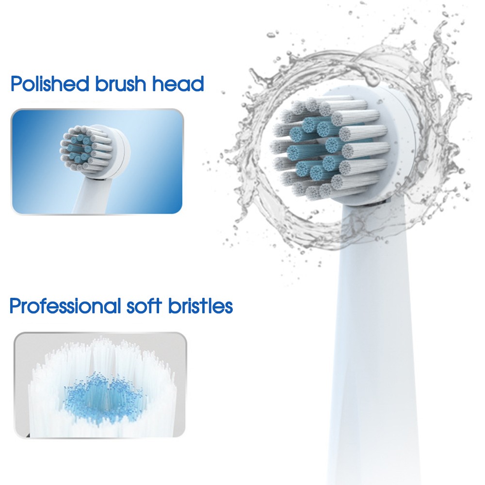 [ZS] Toothbrush Rotating Electric Toothbrush Smart Timing Brush Adult Rechargeable Soft Bristle Brush Replacement 8 Heads