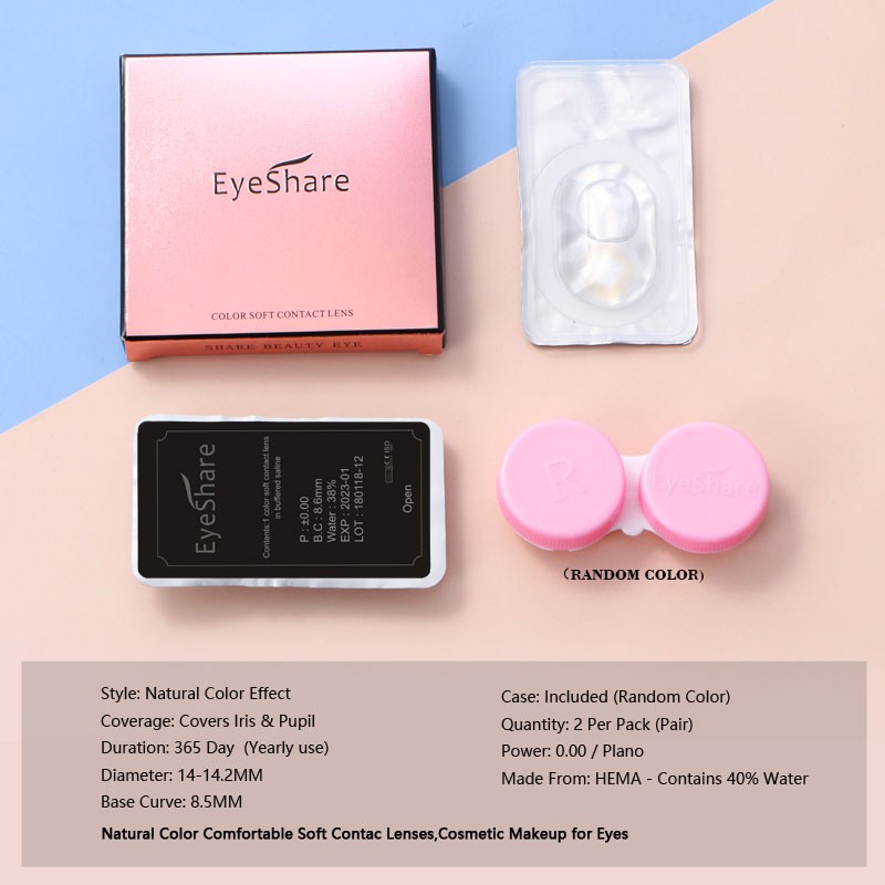 Eye Color Contact Lenses 2pcs Natural Colored Lenses Blue Pink Cosmetic Contact Lenses Yearly Eye Contact Lenses