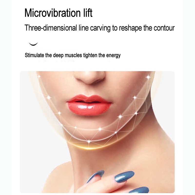 HSKOU LED Photon Face Lifting Device Face Slimming Therapy Vibration Massager Double Chin V Shape Cheek Tightening