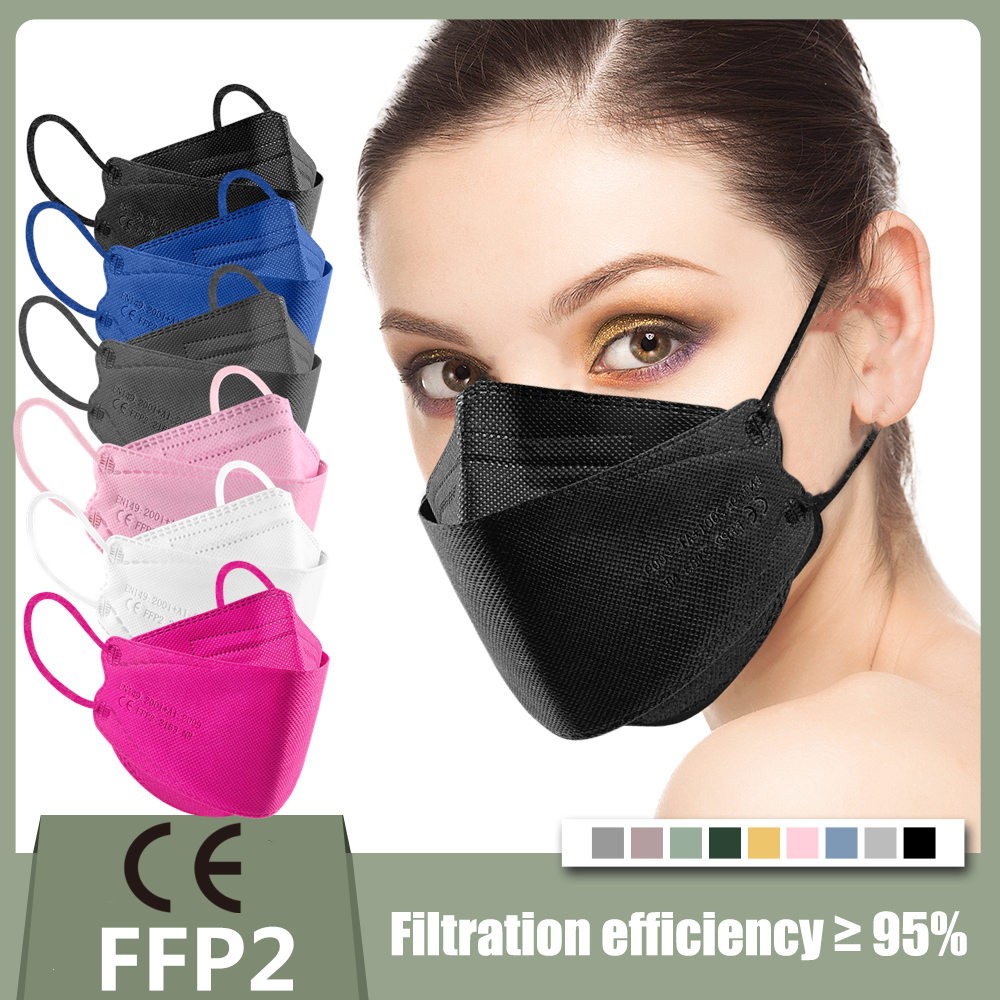 ffp2 masks face mask KN95 masque fish fpp2 approved mask color protection black masks mascara mouths mascarilla fpp2 homology ada