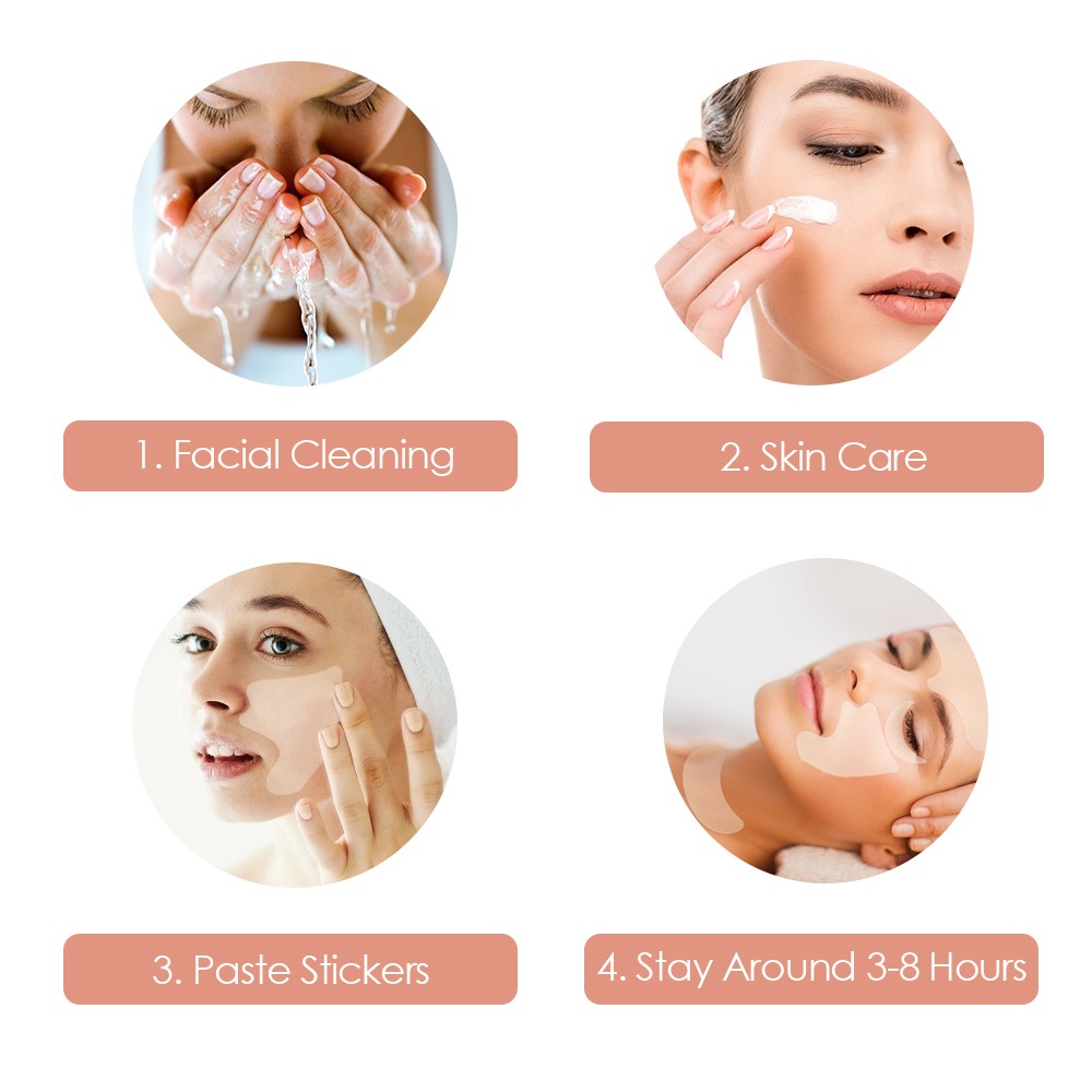 Reusable Silicone Wrinkle Removal Sticker Face Lifting Strips Set Forehead Neck Line Eye Patches Remover Anti Aging Skin Pads