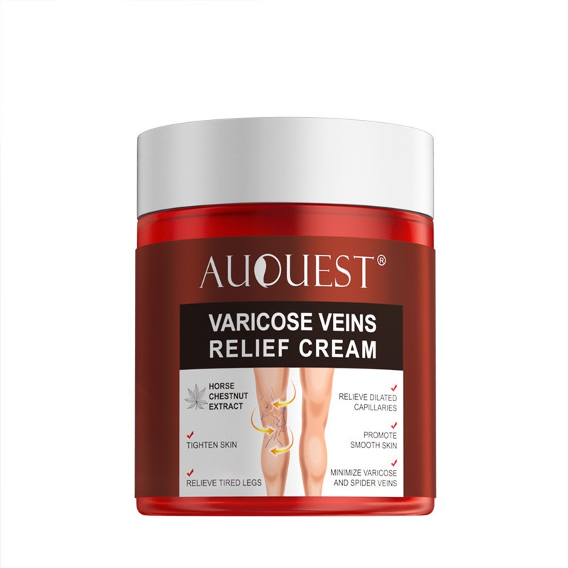 AUQUEST Varicose Veins Treatment Cream Relieve Fatigue Legs Dilatation Inflammation Felipe Vasculitis Spider Pain Relief Ointment Body Care 80g