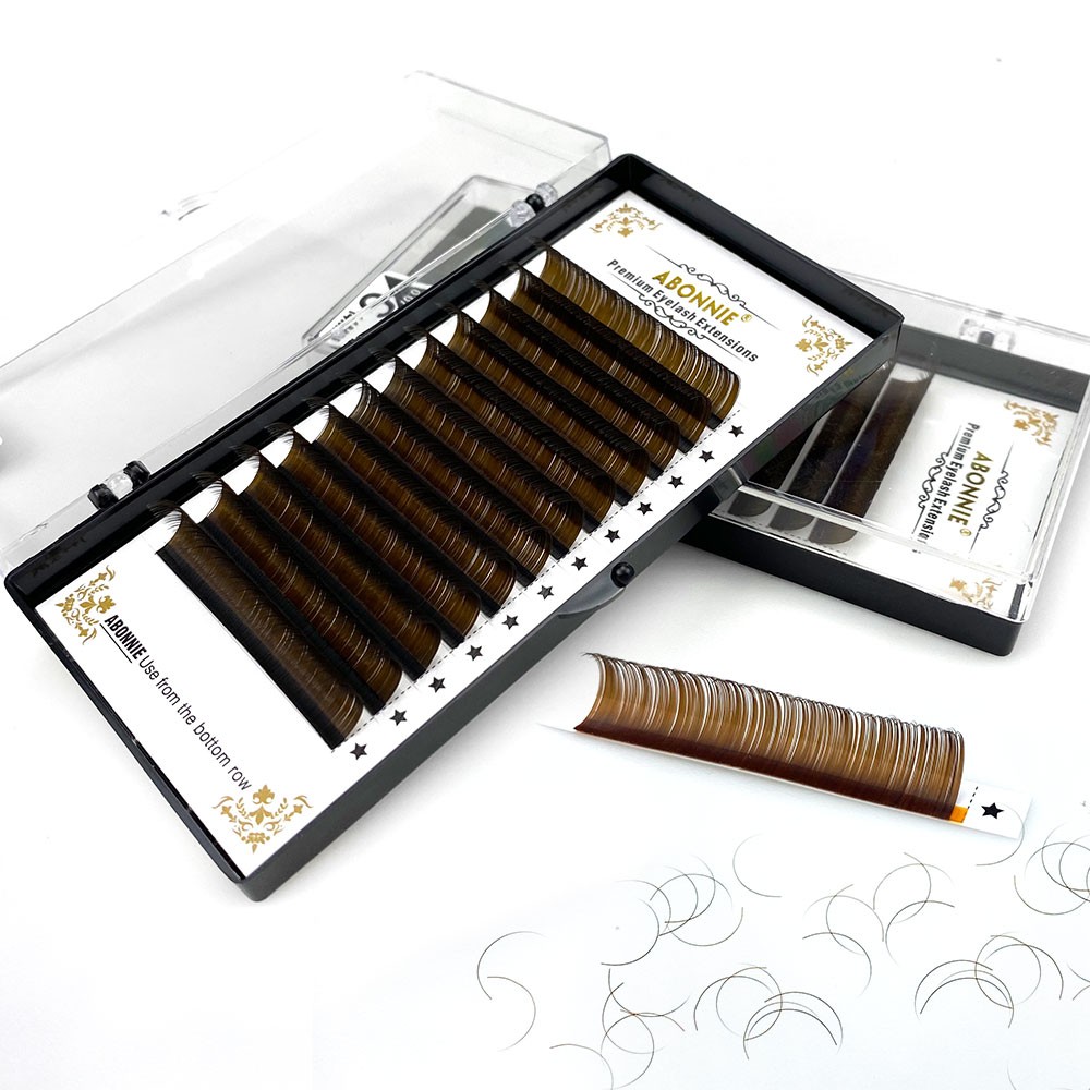 Abonnie - Individual Eyelashes Extensions, Luxurious False Eyelashes, 8-15 Mink Hair Blends, Dark Color, Professional