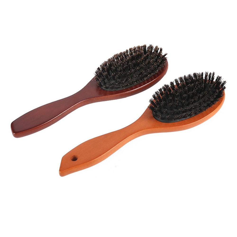 Natural Boar Bristle Massage Brush Comb Anti-static Hair Scalp Paddle Brush Beech Wooden Handle Hair Brush Comb Styling Tool