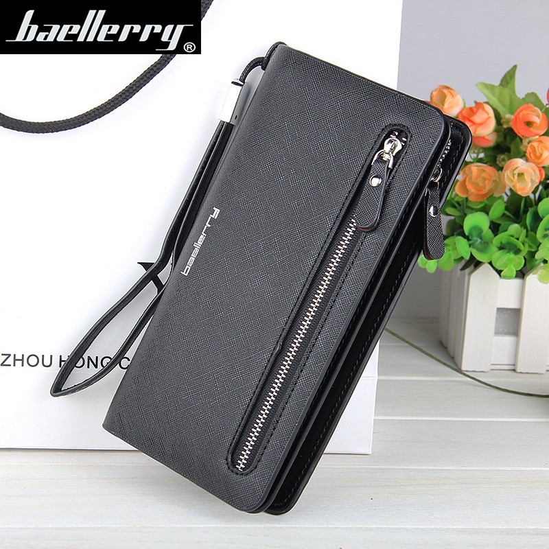 Women's Leather Wallet, Zipper Long Handbag, Casual, Solid Colors