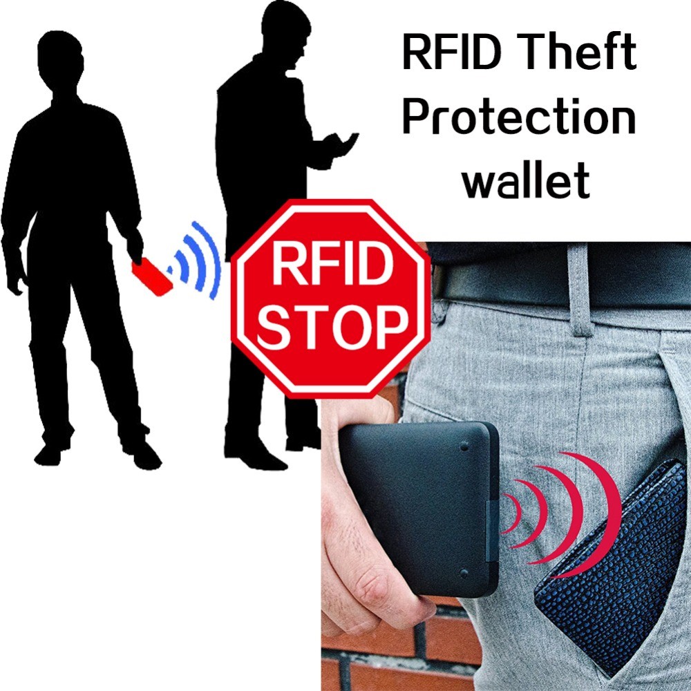 محفظة ضد السرقة RFID للرجال ، محفظة بسحاب ، محفظة رجالية بسحاب ، محفظة سحرية ، محافظ ومحافظ فاخرة للرجال