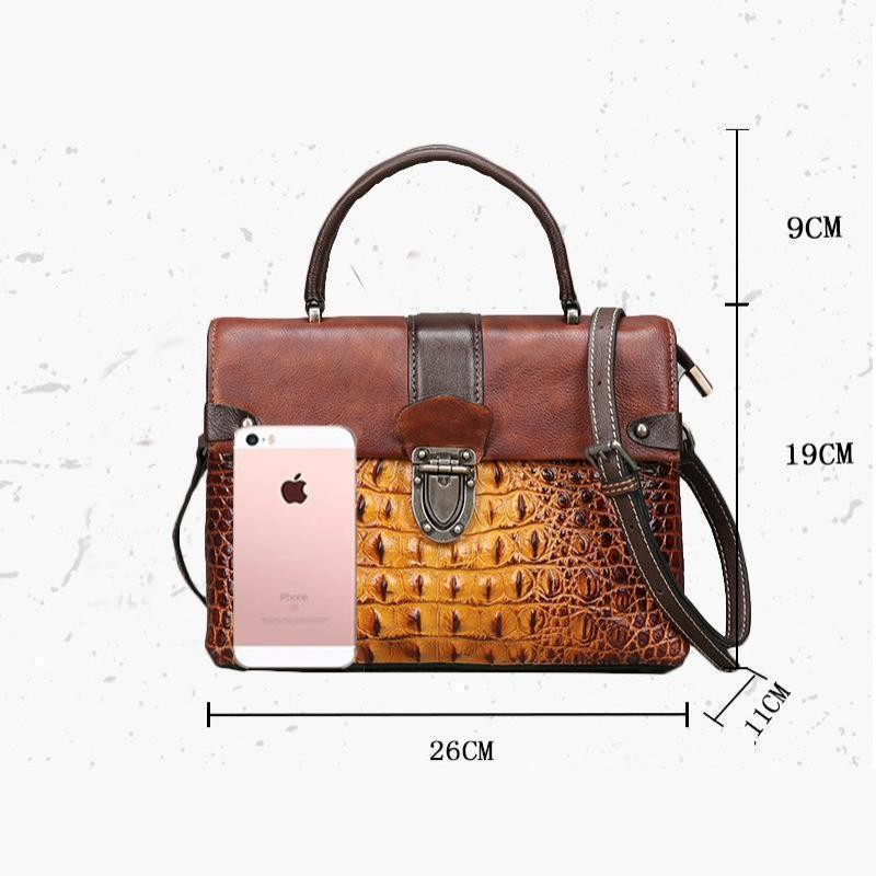 OYIXINGER Vintage Bag Retro Crocodile Luxury Shoulder Bag 2022 New Genuine Leather Handbag Women Hand-painted Crossbody Bags