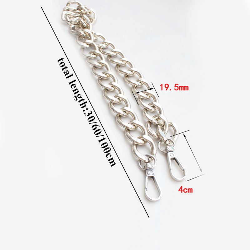 30/60/100cm Resin Replacement Chain Detachable Parts Gold Strap Women Shoulder Handle Square Chain Woman Bag Accessories