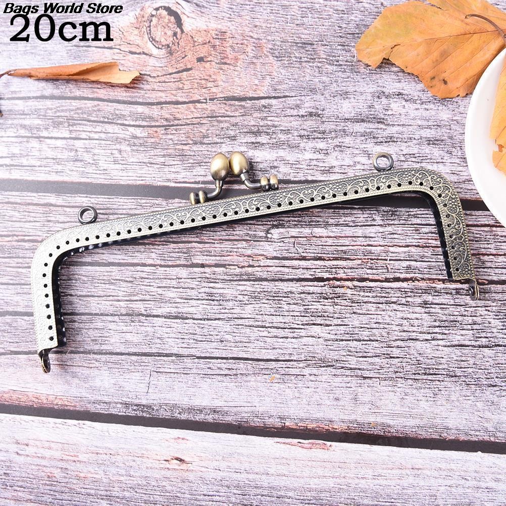 1PC Bronze DIY Purse Handbag Handle Coins Bags Metal Kiss Clasp Frame Lock New Fashion Handle 8.5/10.5/12.5/15/16/18/20cm