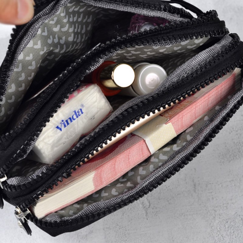 3 Zippers Lady Purses Women Wallets Brand Clutch Coin Purse Cards Keys Money Bags Canvas Short Woman Girls Wallet Pierce Bags