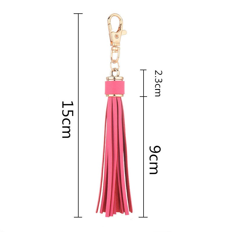 Fringe PU Leather Tassel Keychains Rhodium Key Holder Metal Key Charm Key Ring Bag Auto Car Pendant Hot Sale Jewelry