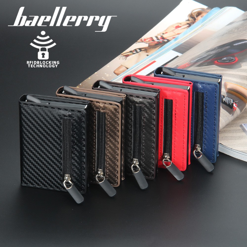 Smart Wallet Men RFID Aluminum Alloy Smart Wallet Pop Up Fashion Wallet Credit Card Holder Men Small Mini Wallet Coin Purse