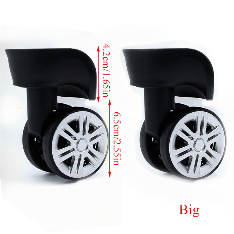 Pair of Luggage Wheels Replacement Luggage Wheels Bags Repair Trolley Rubber Tires Parts A08 Mute Rice Word Wheel Pair