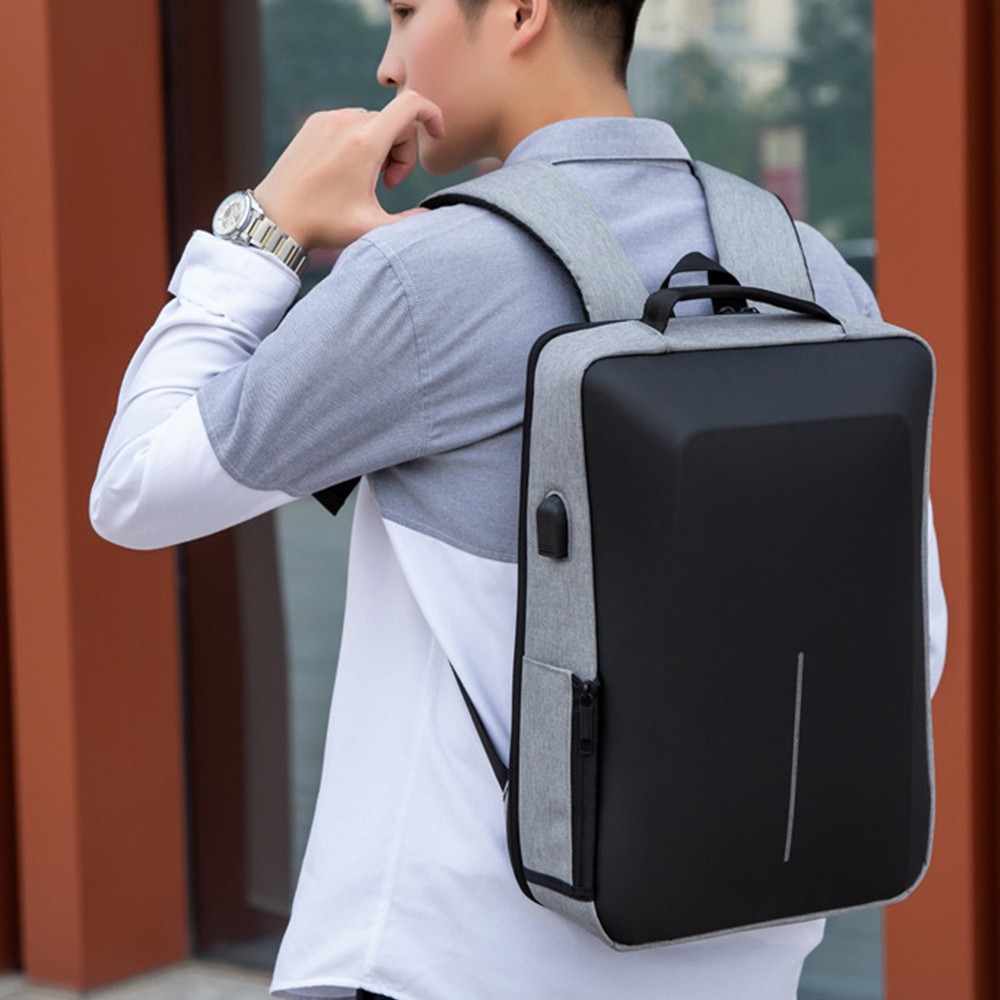 Men's Multifunctional Reflective Stripe Anti-theft Backpack 15.6 Inch Laptop Notebook USB Travel Bag Backpack Male School Bag