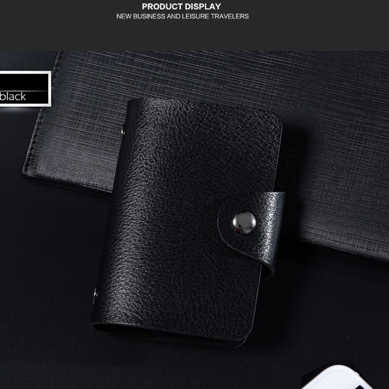 Fashion PU Leather 24 Bit ID Card Holder Multifunctional Business Bank Card Case Men Women Credit Passport RFID Wallet Bag Wallet