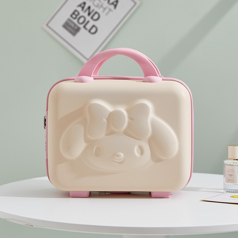 Lettie Pudding Dog Anime Storage Box Kawaii Makeup Bag 14 Inch ABS Small Student Cartoon 3D Rabbit Trave Luggage